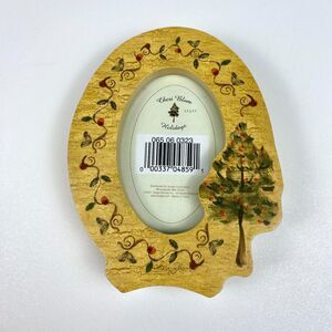 VTG Cheri Blum Holiday Wood 2.5 x 3.5 Picture Frame Christmas Seasonal Decor 5"H